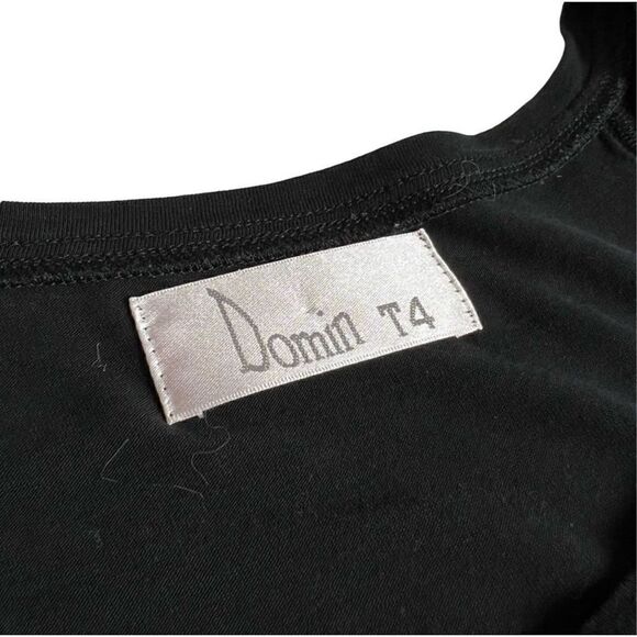 Domin Women's Black Gray Plaid Wrap Tunic Shirt Dress Size T4 (Medium-Large) - Picture 2 of 12